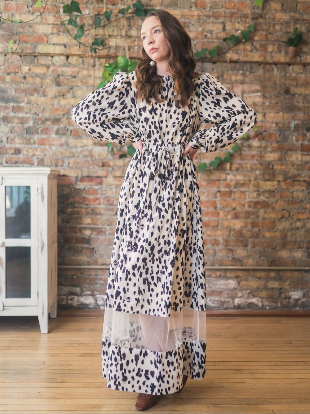Apparalel Printed Crepe Maxi Dress